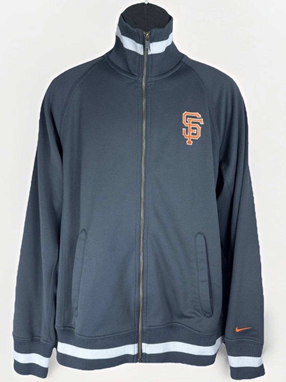 Vtg Nike San Francisco Giants Track Jacket Mens L Full Zip Y2K Gray MLB Genuine